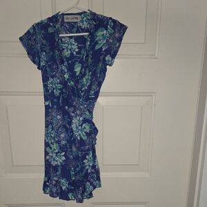 Sea Lustre Girls Blue Floral Wrap Dress